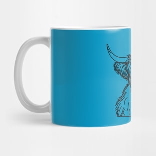 Scottish Cow  - Black Sketch Mug